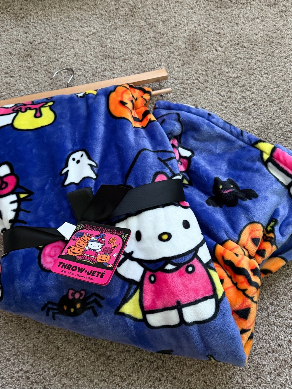 Hello Kitty Halloween Plush Throw